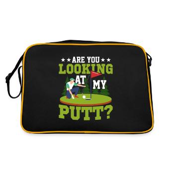 Regardez-vous mon putt? Golf Golfing - Sac Retro - noir/or - Dos