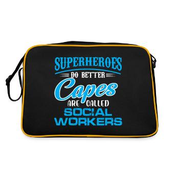 Superheroes do better Capes are called Social - Retro Bag - black/gold - Back