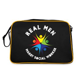 Real Men Marry Social Worker - Retro Bag - black/gold - Back