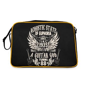 Guitare Fan Musicien Guitariste Anniversaire 1935 - Sac Retro - noir/or - Dos