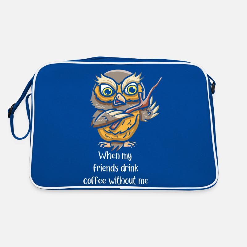 Coffeeholic Kaffeetrinker Vogel Retro Tasche