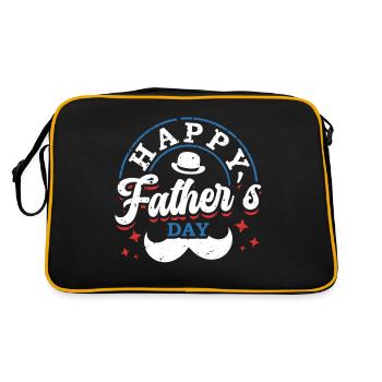 Happy Father's Day Moustache Decor Prouder - Retro Bag - black/gold - Back