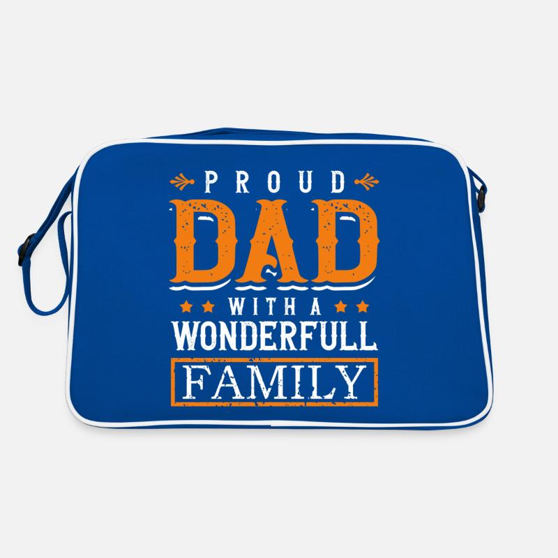 Stolzer Vater Mit Einer Wunderbaren Familie Stolz Retro Tasche