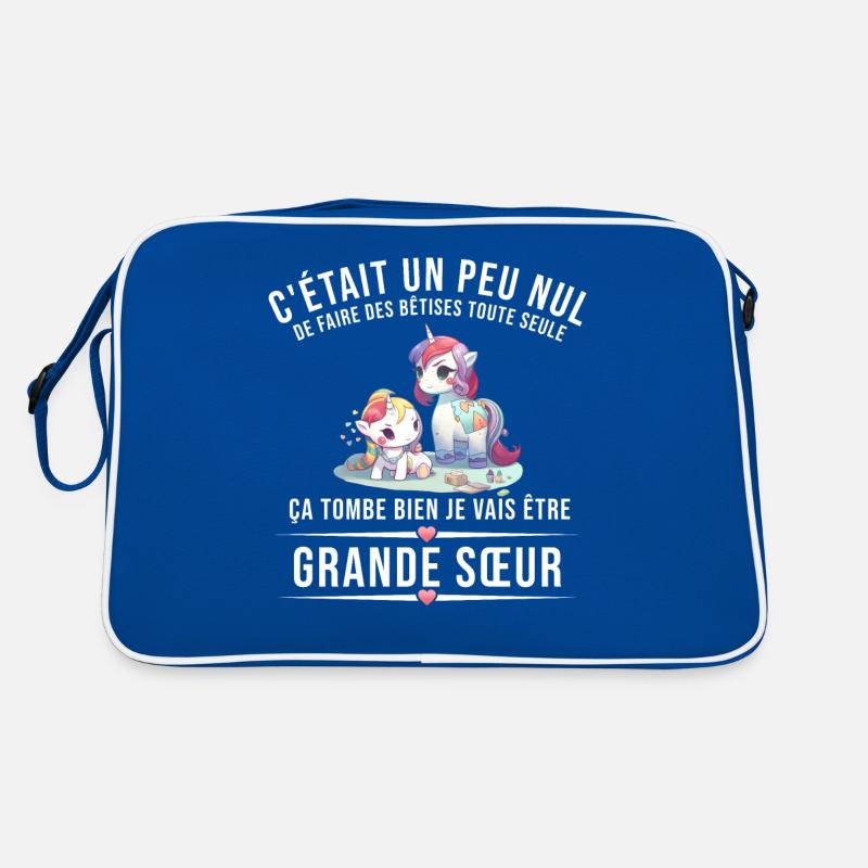 Ich werde eine ältere Schwester Einhorn Design Retro Tasche