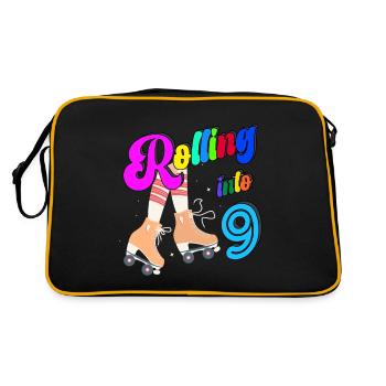 Rolling Into 9 years Lets Roll I'm Turning 9 Years - Retro Bag - black/gold - Back