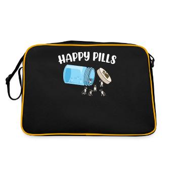 Pilules heureuses Boston Terrier Drôle drôle d’amoureux des chiens Humour - Sac Retro - noir/or - Dos