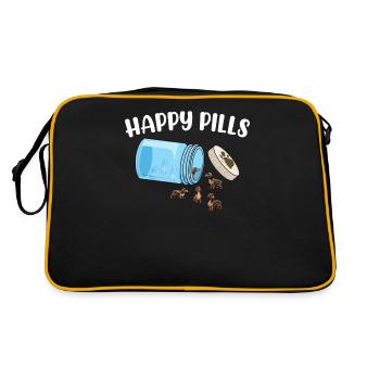 Pilules heureuses Teckel Drôle drôle d’amoureux des chiens Humour Pet - Sac Retro - noir/or - Dos