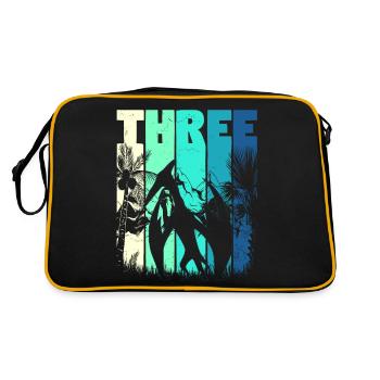 Pterodactyl 3 Years Old Boy 3rd Birthday Retro - Retro Bag - black/gold - Back