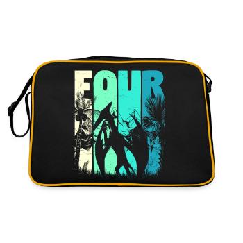 Pterodactyl 4 Years Old Boy 4th Birthday Retro - Retro Bag - black/gold - Back