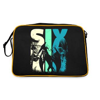 Pterodactyl 6 Years Old Boy 6th Birthday Retro - Retro Bag - black/gold - Back