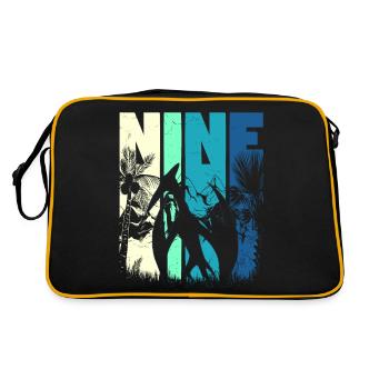Pterodactyl 9 Years Old Boy 9th Birthday Retro - Retro Bag - black/gold - Back