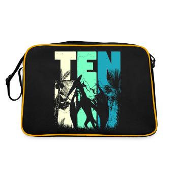 Pterodactyl 10 Years Old Boy 10th Birthday - Retro Bag - black/gold - Back
