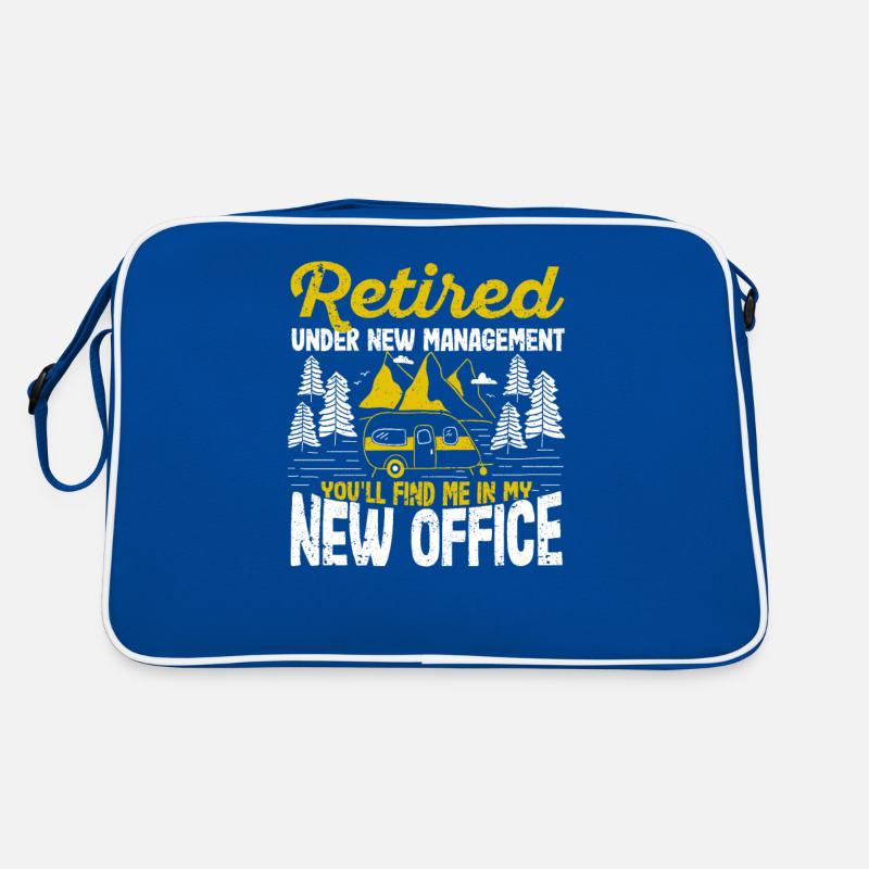 Retired under new management Office Camping Retro Bag