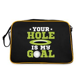 Your Hole Is My Goal Golfing Golf - Retro Bag - black/gold - Back