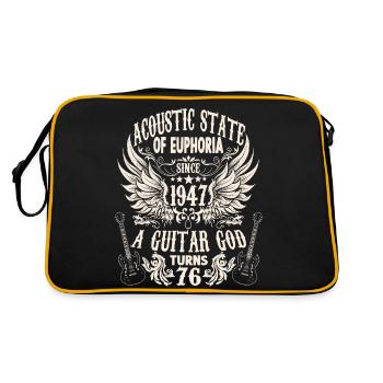 Guitarists Birthday Saying Born 1947 76 - Retro Bag - black/gold - Back