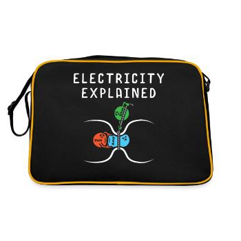 Naturwissenschaften Elektrotechnik - Retro Tasche - Schwarz/Gold - Hinten