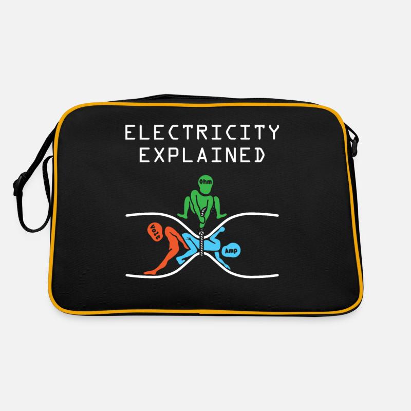 Elektronenphysik - Retro Tasche - Schwarz/Gold