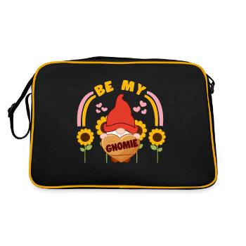 Be My Gnomie Yard Garden Gnome Gift Idea - Retro Bag - black/gold - Back