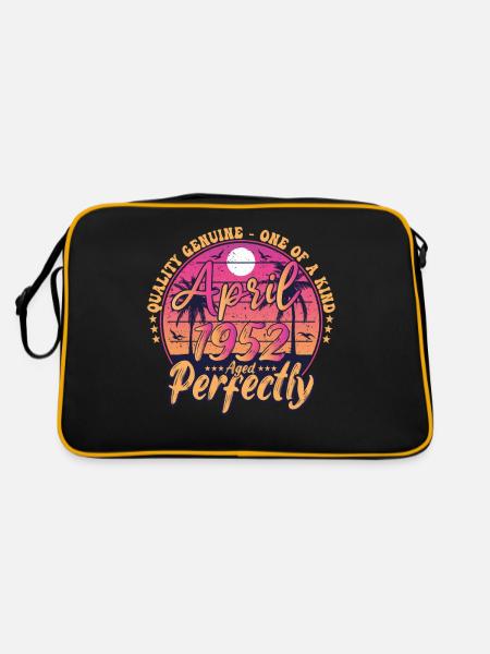 April 1952 anniversary 1952 Retro 1952 April - Retro Bag - black/gold - Back