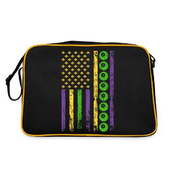 Amerikanischer Queue Sport Flagge Billard - Retro Tasche - Schwarz/Gold - Hinten