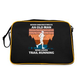 Trail Runner Running Joggen Jogger I Geschenk - Retro Tasche - Schwarz/Gold - Hinten
