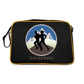 Trail Runner Running Joggen Jogger I Geschenk - Retro Tasche - Schwarz/Gold - Hinten