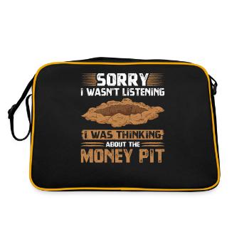 Thinking About The Money Pit, Oak Island Treasure - Retro Tasche - Schwarz/Gold - Hinten