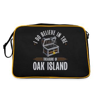 I Do Believe In The Treasure Of Oak Island - Retro Tasche - Schwarz/Gold - Hinten