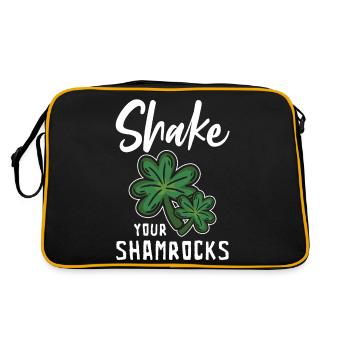 Lustige Irische Saint Patricks Day Shake Your - Retro Tasche - Schwarz/Gold - Hinten