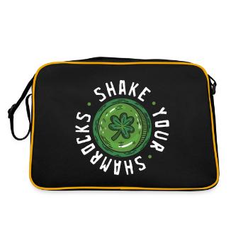 Lustige Irische Saint Patricks Day Shake Your - Retro Tasche - Schwarz/Gold - Hinten