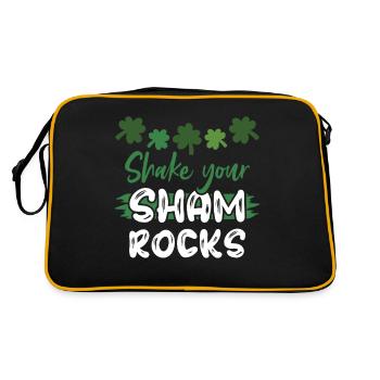 Lustige Irische Saint Patricks Day Shake Your - Retro Tasche - Schwarz/Gold - Hinten