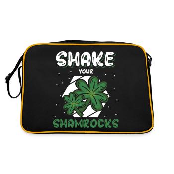 Lustige Irische Saint Patricks Day Shake Your - Retro Tasche - Schwarz/Gold - Hinten