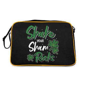 Lustige Irische Saint Patricks Day Shake Your - Retro Tasche - Schwarz/Gold - Hinten