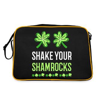 Lustige Irische Saint Patricks Day Shake Your - Retro Tasche - Schwarz/Gold - Hinten