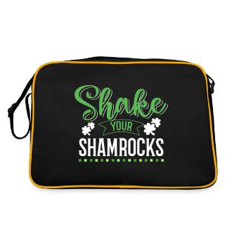 Lustige Irische Saint Patricks Day Shake Your - Retro Tasche - Schwarz/Gold - Hinten