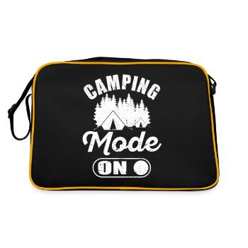 Camping Mode On Camper Wandern Berge Klettern - Retro Tasche - Schwarz/Gold - Hinten