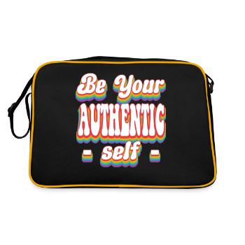 Soyez votre moi authentique - Pride Rainbow LGBTQ+ - Sac Retro - noir/or - Dos