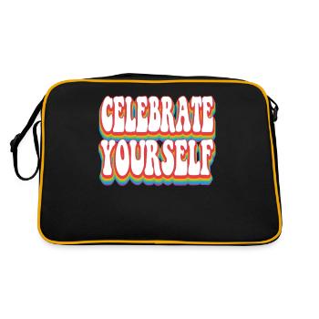 Célébrez-vous - Pride Rainbow LGBTQ+ - Sac Retro - noir/or - Dos