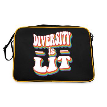 La diversité est éclairée - Pride Rainbow LGBTQ+ - Sac Retro - noir/or - Dos