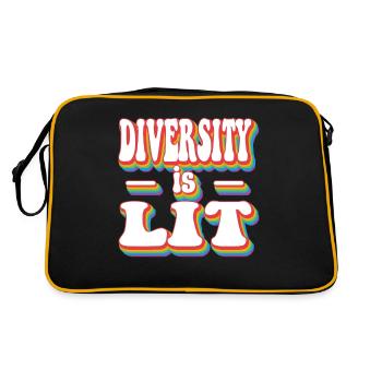 La diversité est éclairée - Gen Z Pride Rainbow LGBTQ+ - Sac Retro - noir/or - Dos