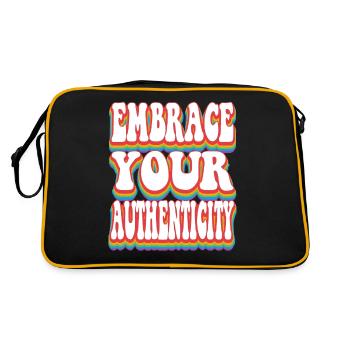 Authenticité - Pride Rainbow LGBTQ+ - Sac Retro - noir/or - Dos