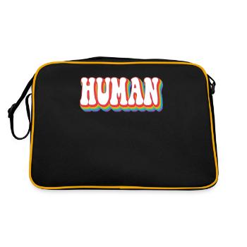 Soutenez Pride Rainbow LGBTQ+ - Humain - Sac Retro - noir/or - Dos