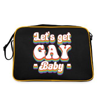 Obtenons la Gay Pride Rainbow LGBTQ + - Sac Retro - noir/or - Dos