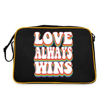 Liebe gewinnt immer Pride Rainbow LGBTQ+ - Retro Tasche - Schwarz/Gold - Hinten