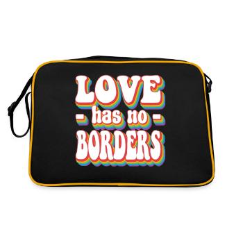 Liebe hat keine Grenzen Pride Regenbogen LGBTQ+ - Retro Tasche - Schwarz/Gold - Hinten