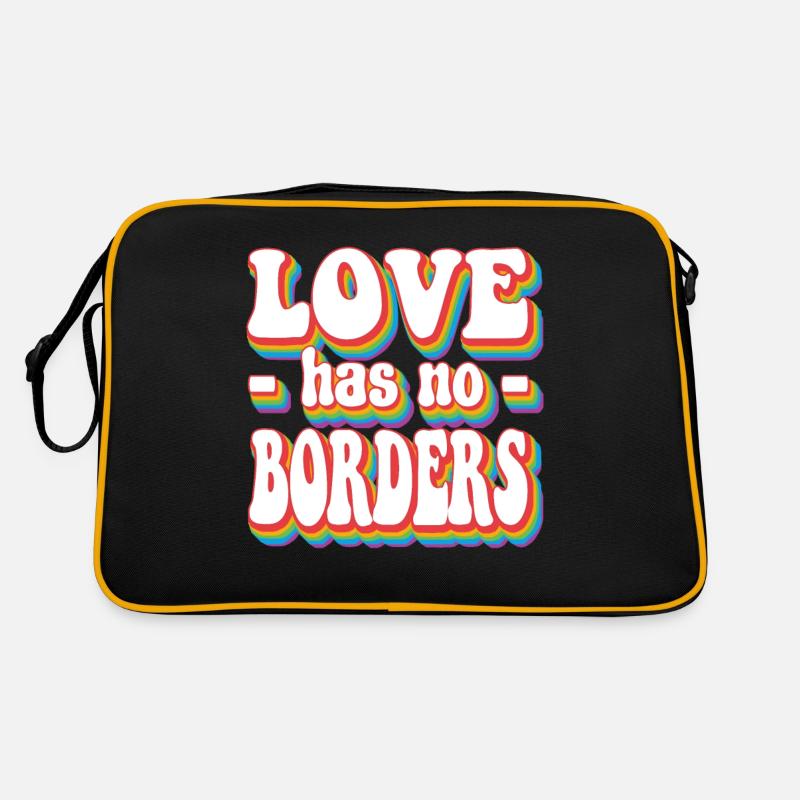 Love Has No Borders Pride Rainbow LGBTQ+ Retro Bag