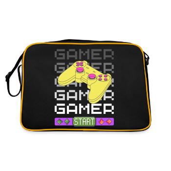 Gamer times Five with 80's vibe - Retro Bag - black/gold - Back
