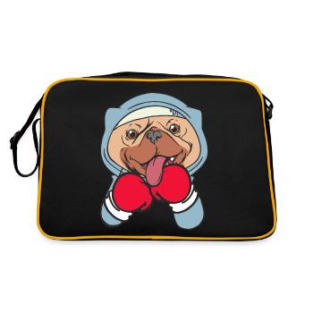 Dog Boxer Martial Athlete Sparring Combat Sports - Retro Bag - black/gold - Back