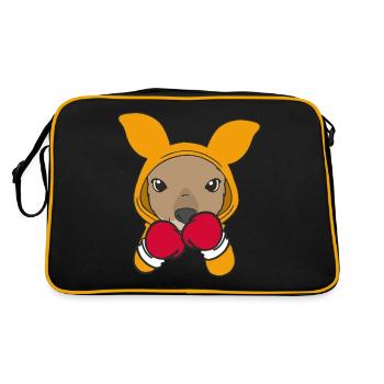 Kangaroo Boxer Martial Athlete Sparring Sport Boxing - Retro Bag - black/gold - Back