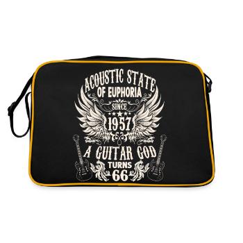 Fan de guitare Musicien Guitariste Anniversaire 1957 - Sac Retro - noir/or - Dos